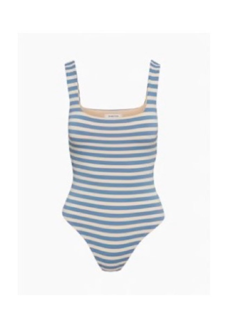 Babaton x Aritzia Blue and Tan Striped Square-Neck Bodysuit, MEDUIM